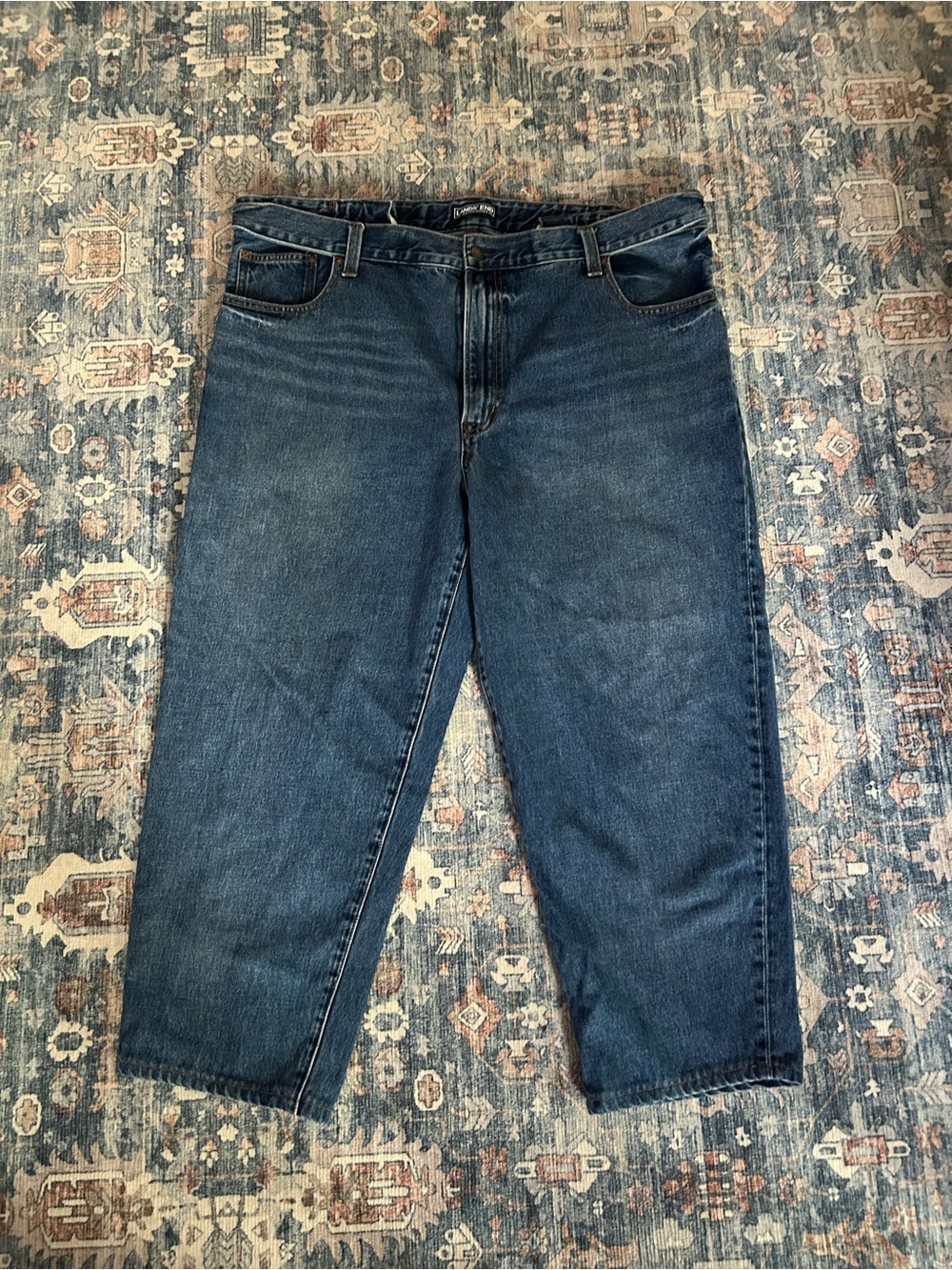 Lands' End Men's Trad Fit Pocket Stretch Denim Jeans Blue